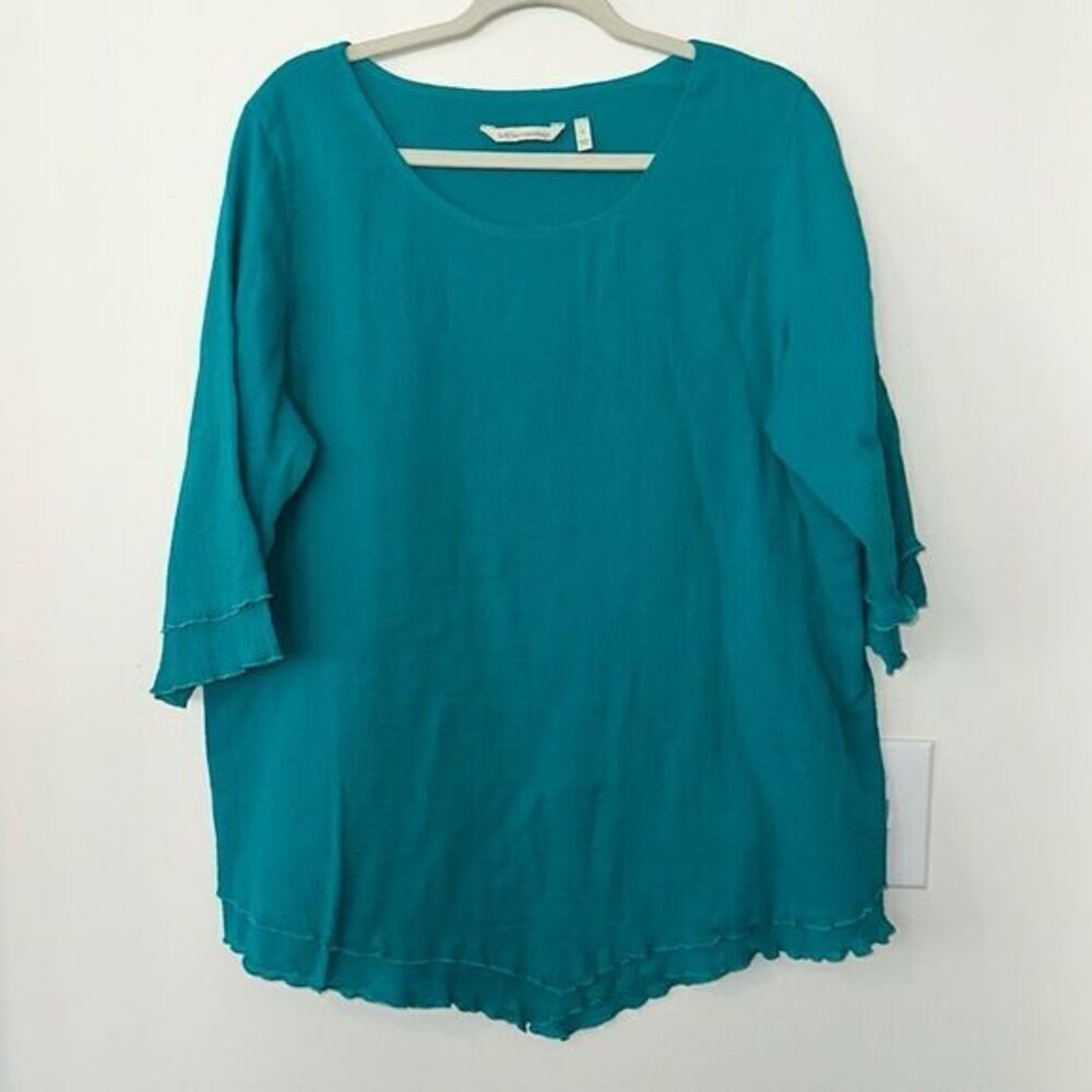 Soft Surroundings Teal Relaxed Fit Top L